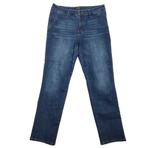 d.jeans Jeans Women 14 Straight Leg Blue Solid Excellent